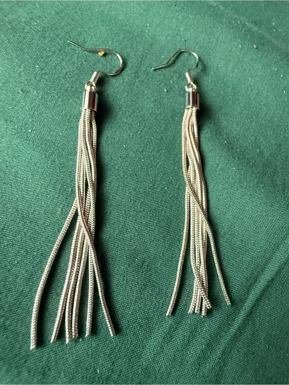 Silver Tassel Drop Earrings - Elegant Women Jewelry